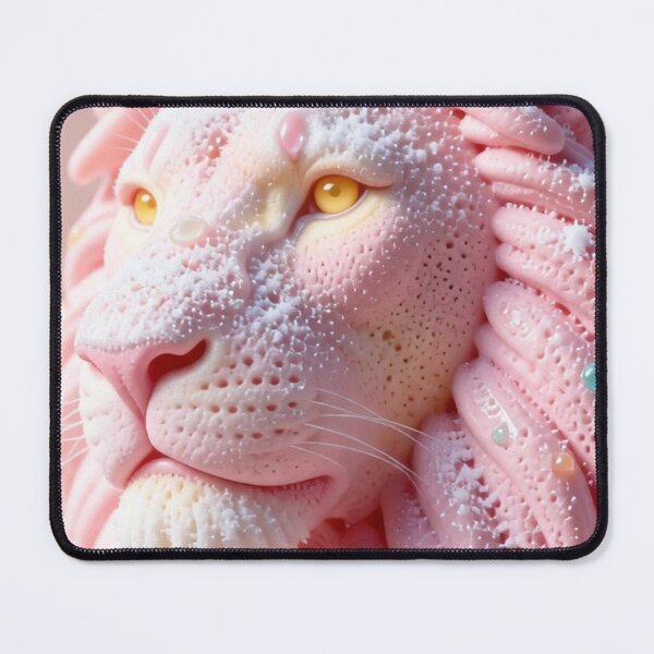 Item preview, Surreal Pink Cream Lion Dessert Art Print designed and sold by LenNo9881.