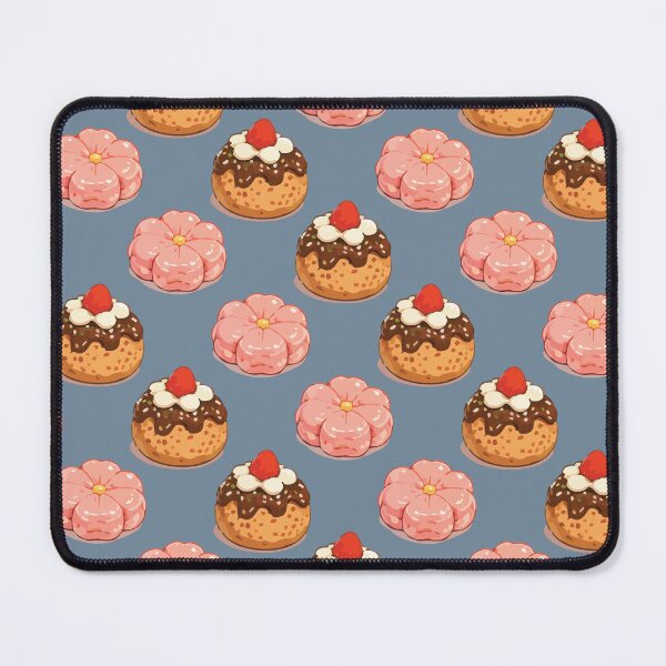 Item preview, Cute Strawberry Donut and Sakura Mochi Dessert Pattern 6 designed and sold by SimplePoDesign.