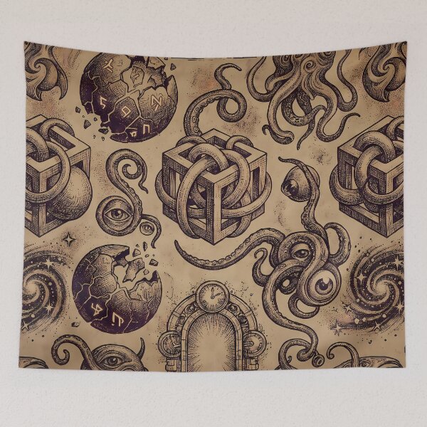 Item preview, D Cosmic Sacred Geometry Dark Celestial Astrology Pattern designed and sold by ART ATTACK ZONE.