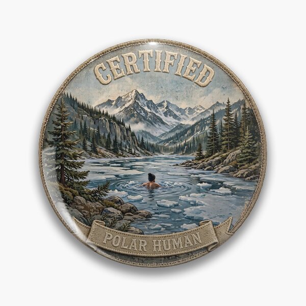 Item preview, Certified Polar Human - Cold Plunge Patch - Ice Bath Wilderness Adventure designed and sold by Neurospicy Trolls.