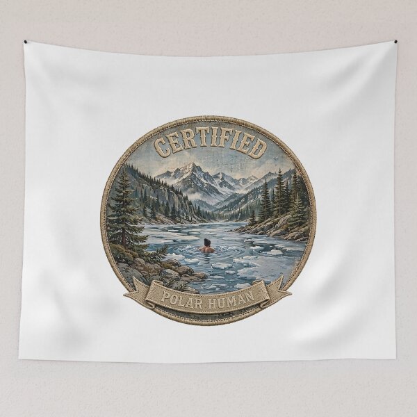 Item preview, Certified Polar Human - Cold Plunge Patch - Ice Bath Wilderness Adventure designed and sold by Neurospicy Trolls.