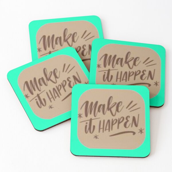Item preview, Make It Happen Neutral Aesthetic Calligraphy Sticker designed and sold by Scro-Ciob-Shop.