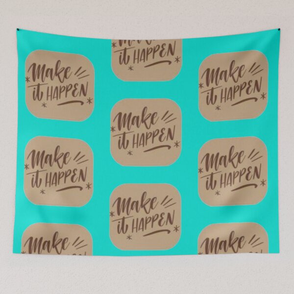 Item preview, Make It Happen Neutral Aesthetic Calligraphy Sticker designed and sold by Scro-Ciob-Shop.