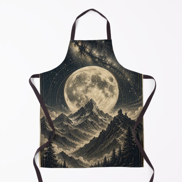 Item preview, Moon Over the Mountains – Celestial Vintage Landscape designed and sold by ChicClicker.