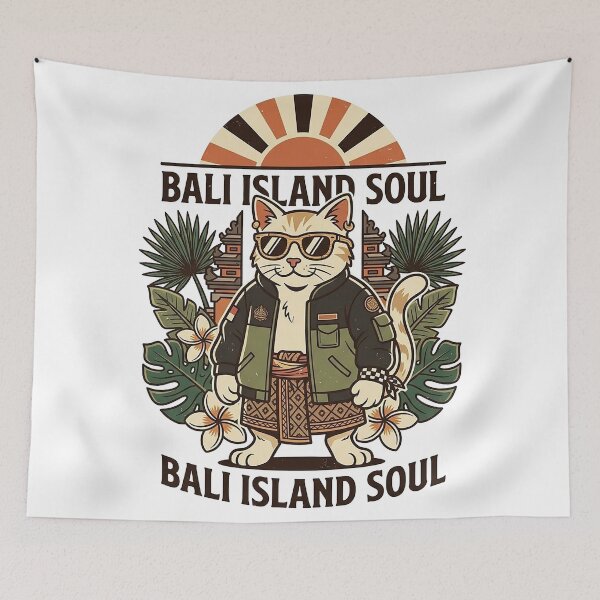Item preview, Bali Island Soul Tropical Cat Balinese Culture Vintage Design designed and sold by cannsuh.