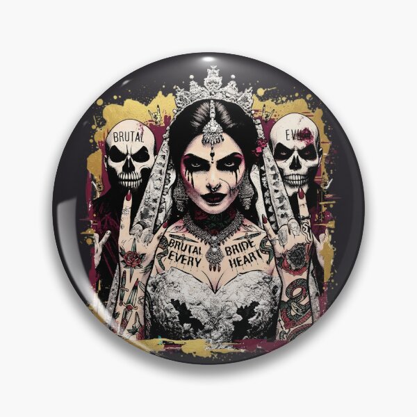 Item preview, Brutal Bride Skulls Tattoo Piercing designed and sold by Voodoo Store Paranormal Collections.