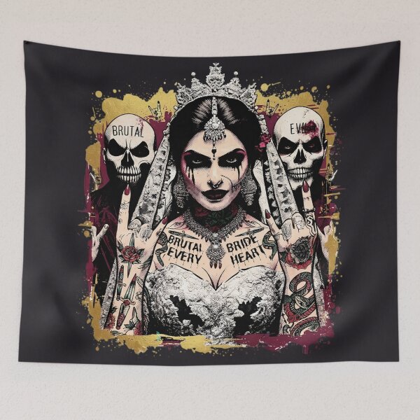 Item preview, Brutal Bride Skulls Tattoo Piercing designed and sold by Voodoo Store Paranormal Collections.