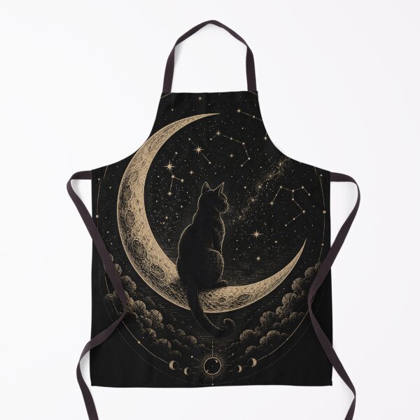 Item preview, Black Cat on the Crescent Moon – Celestial Night designed and sold by ChicClicker.