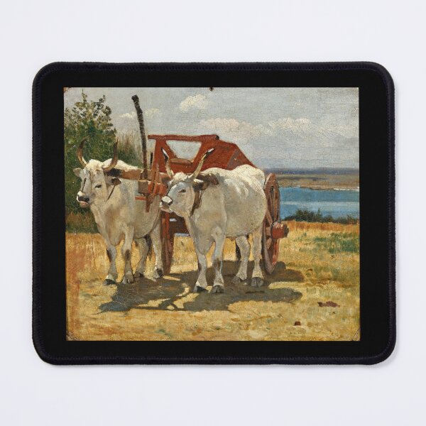 Item preview, Giovanni Fattori, Cows, Bovi al carro, 1868 designed and sold by catnamedtiffany.