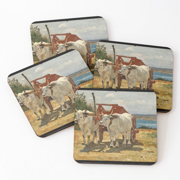 Item preview, Giovanni Fattori, Cows, Bovi al carro, 1868 designed and sold by catnamedtiffany.