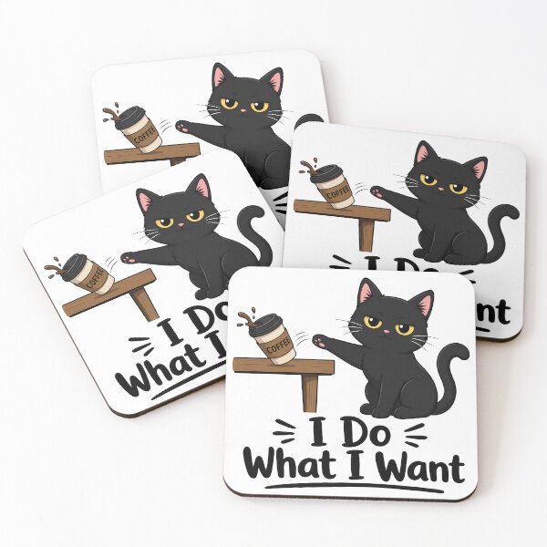 Item preview, I Do What I Want Black Cat Coffee designed and sold by BobbyTee Merch.