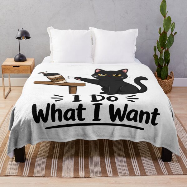 Item preview, I Do What I Want Black Cat Coffee designed and sold by BobbyTee Merch.