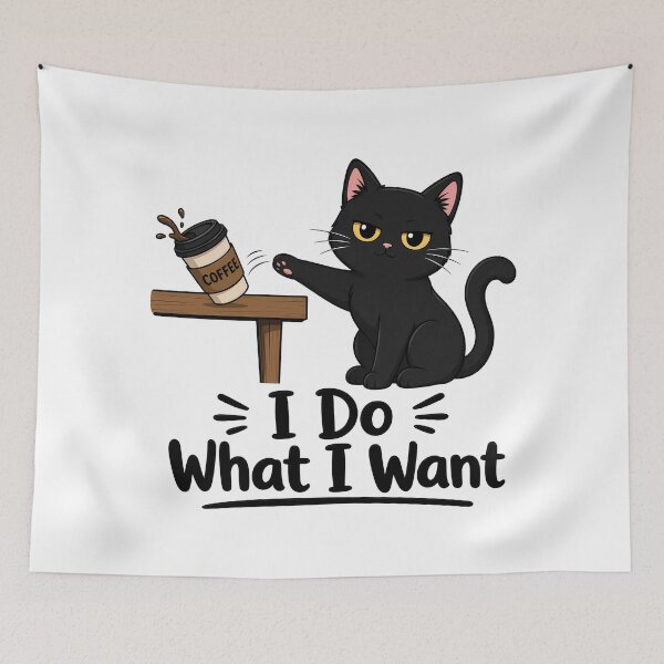 Item preview, I Do What I Want Black Cat Coffee designed and sold by BobbyTee Merch.