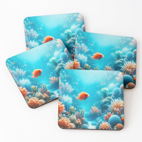 Item preview, Dreamy Coral Reef with Orange Tropical Fish designed and sold by NarjaShop.