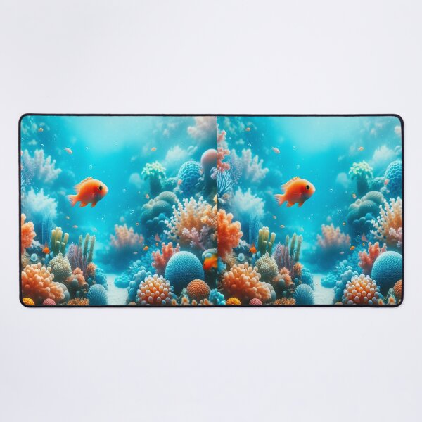 Item preview, Dreamy Coral Reef with Orange Tropical Fish designed and sold by NarjaShop.