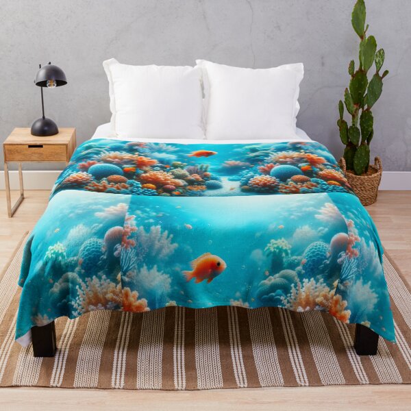 Item preview, Dreamy Coral Reef with Orange Tropical Fish designed and sold by NarjaShop.