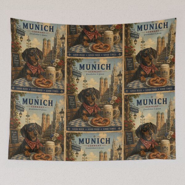 Item preview, Dachshund in Munich – Pretzel and Beer designed and sold by Erika Kaisersot.