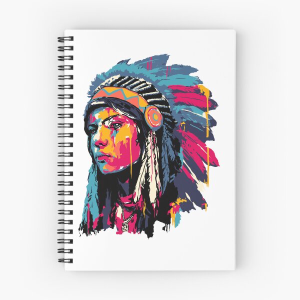 Item preview, Painted Spirit – Colorful Native American Portrait designed and sold by www.NeveReady.Art.