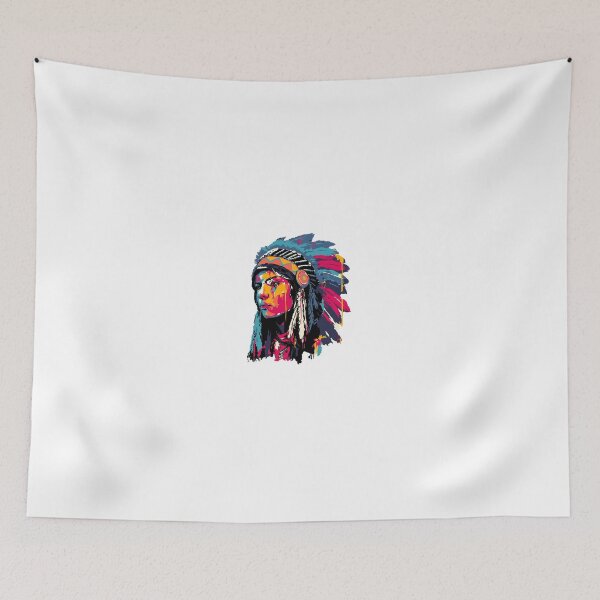 Item preview, Painted Spirit – Colorful Native American Portrait designed and sold by www.NeveReady.Art.