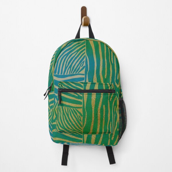 Item preview, Hand drawn gold & teal zebra stripes designed and sold by Anne Londez Studio.