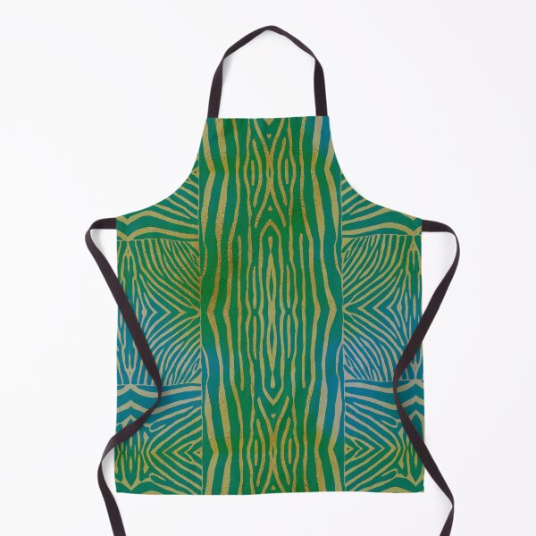 Item preview, Hand drawn gold & teal zebra stripes designed and sold by Anne Londez Studio.