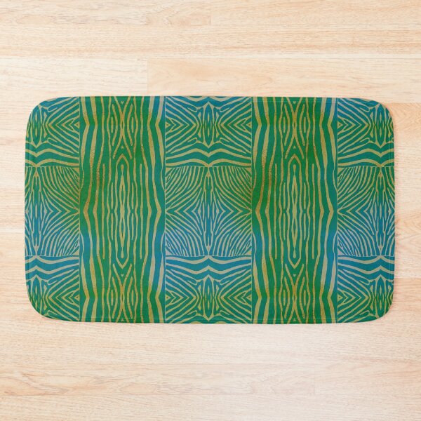 Item preview, Hand drawn gold & teal zebra stripes designed and sold by Anne Londez Studio.