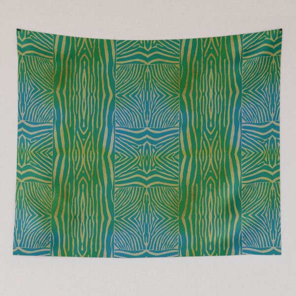Item preview, Hand drawn gold & teal zebra stripes designed and sold by Anne Londez Studio.