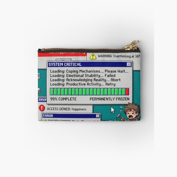 Item preview, Anxiety Loading Error Screen Funny Mental Health Humor Computer designed and sold by LunaMarkos.