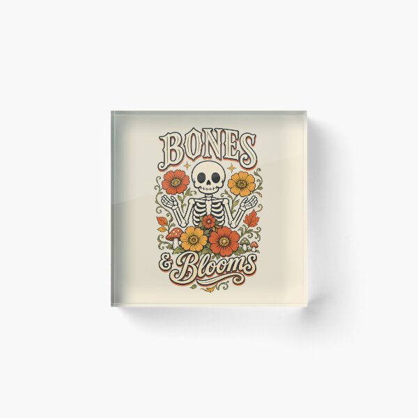 Item preview, Bones & Blooms Skeleton Flowers Mushrooms Gothic Autumn Halloween Design designed and sold by  MAD's Recreation Studio.