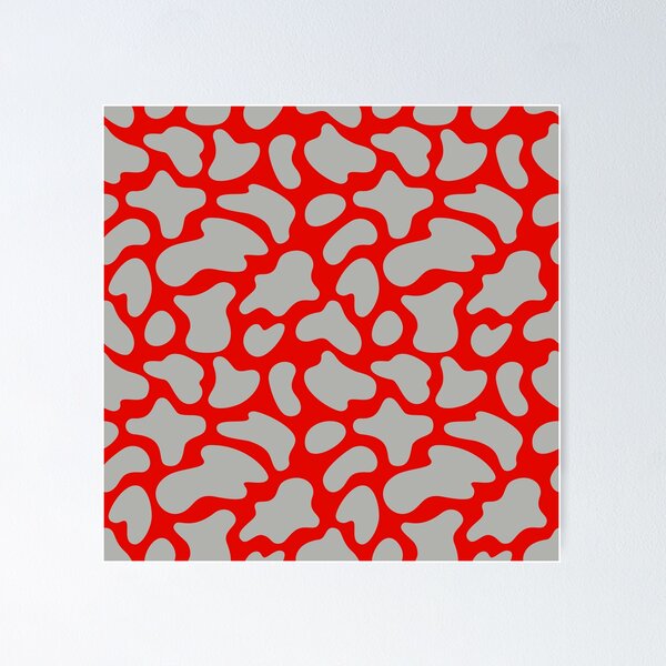 Item preview, Modern Graphic Cow Print Pattern | Red & Grey designed and sold by Frohyou.