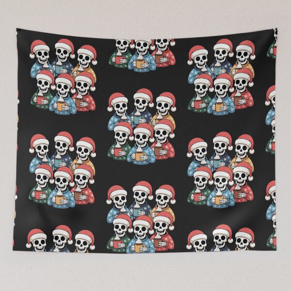 Item preview, Sleepy Skeleton Christmas Cocoa Cozy Holiday Shirt designed and sold by Raw Tigers.