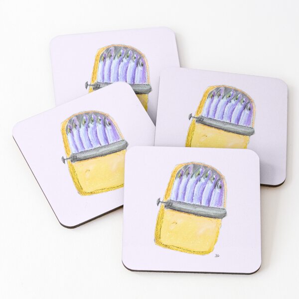Item preview, Yellow Purple Sardines in Tin - oil designed and sold by Ingrid Poole.