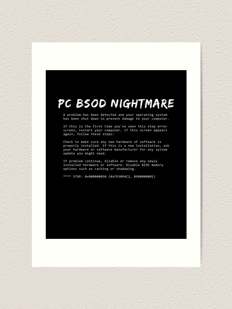 Funny Pc Bsod Nightmare It Help Desk It Supervisor T Shirt Art