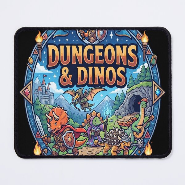 Item preview, Dungeons And Dinos - Cute Dinosaurs and Dice designed and sold by Barbara8266.