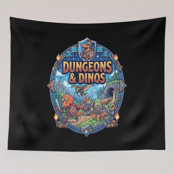 Item preview, Dungeons And Dinos - Cute Dinosaurs and Dice designed and sold by Barbara8266.