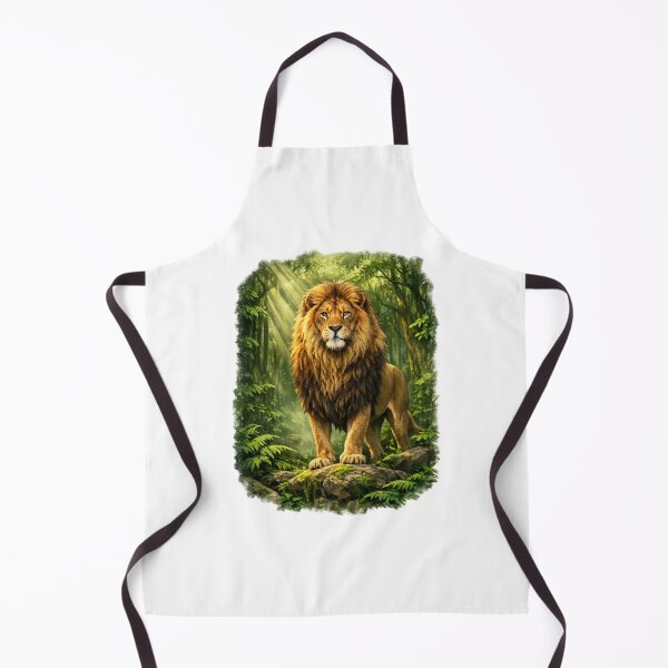 Item preview, Majestic Lion in Green Forest Wildlife Nature Illustration designed and sold by Prince Tripathi .