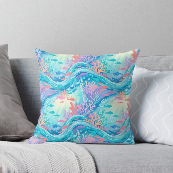 Item preview, Underwater Coral Reef Pattern | Pastel Ocean Print designed and sold by Her-XP.