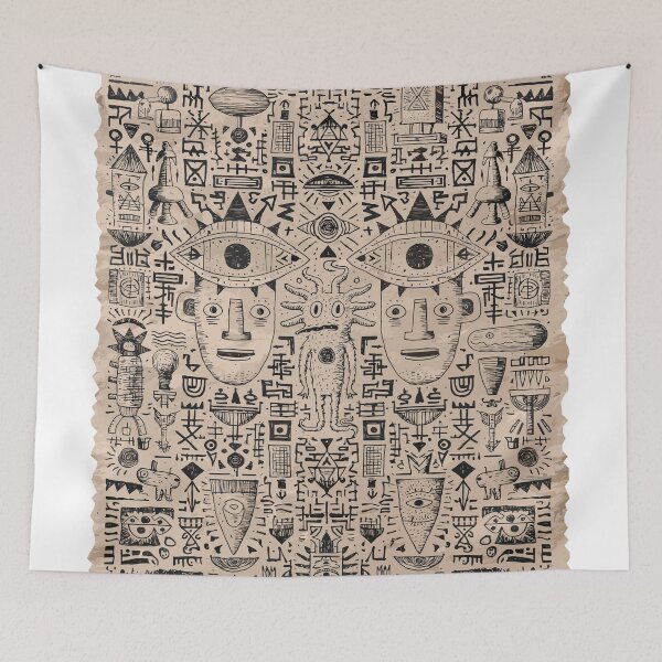 Item preview, Visionary Mystical Creature Tribal Pattern Art designed and sold by Romgora.