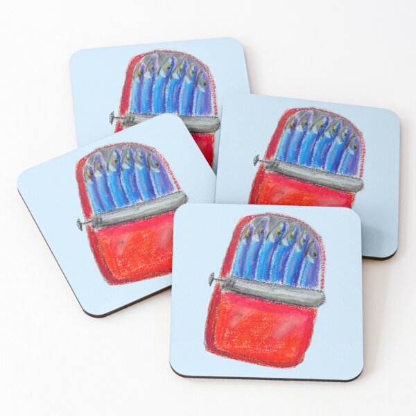 Item preview, Blue Red Sardines in Tin - oil designed and sold by Ingrid Poole.