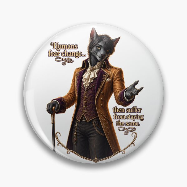 Item preview, Fear of Change – Philosophical Cat Quote designed and sold by VolkovaLenaArt.
