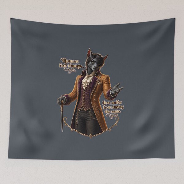 Item preview, Fear of Change – Philosophical Cat Quote designed and sold by VolkovaLenaArt.