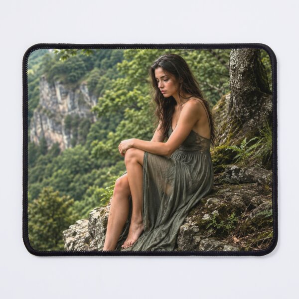 Item preview, Sad Woman in the Forest – Melancholy Nature Portrait designed and sold by Prince Tripathi .