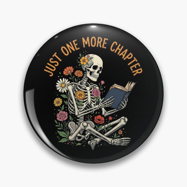 Item preview, Just One More Chapter Floral Skeleton Reading Book designed and sold by SiarheiYur.