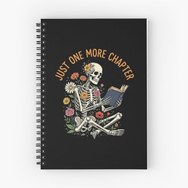 Item preview, Just One More Chapter Floral Skeleton Reading Book designed and sold by SiarheiYur.