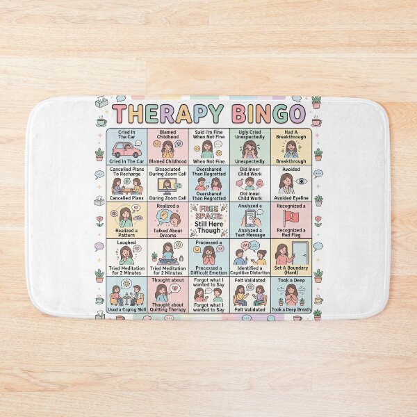 Item preview, Therapy Bingo Card Funny Mental Health Humor Illustrated designed and sold by LunaMarkos.