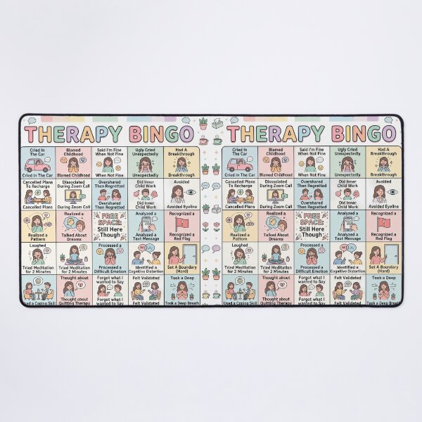 Item preview, Therapy Bingo Card Funny Mental Health Humor Illustrated designed and sold by LunaMarkos.