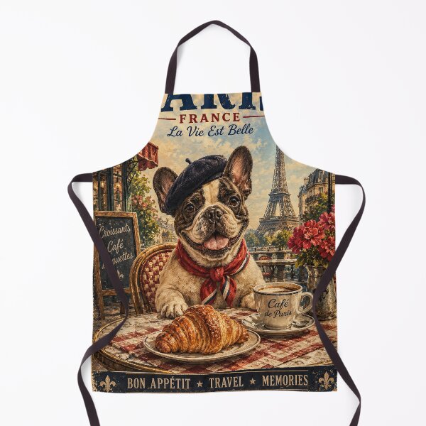 Item preview, French Bulldog in Paris – Croissant and Café designed and sold by Erika Kaisersot.