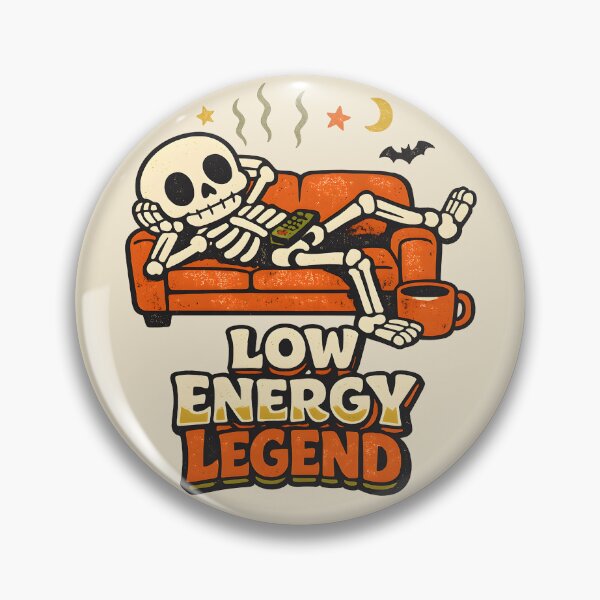Item preview, Low Energy Legend Skeleton Couch Remote Funny Halloween T-Shirt designed and sold by  MAD's Recreation Studio.