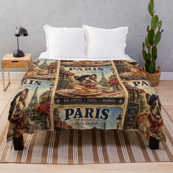 Item preview, French Bulldog in Paris – Croissant and Café designed and sold by Erika Kaisersot.