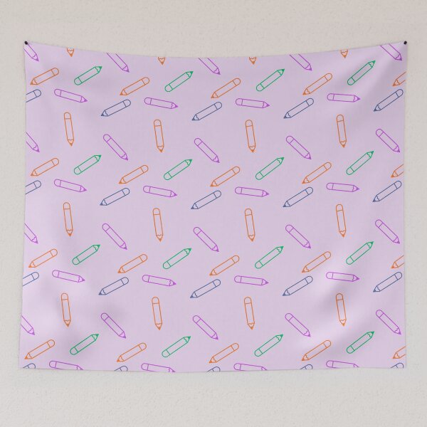 Item preview, Colorful Pencils on Pink Seamless Pattern designed and sold by BigDigital.